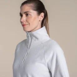 Women's Raja Half Zip Fleece | Lunar Grey Marl