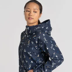 Women's Sariah Waterproof Jacket | Blue Navy Print